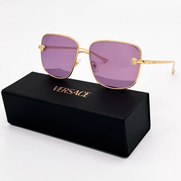 NEW VE2282 1002/AK VERSACE GOLD PINK SUNGLASSES VE2282 1002AK - Picture 1 of 10